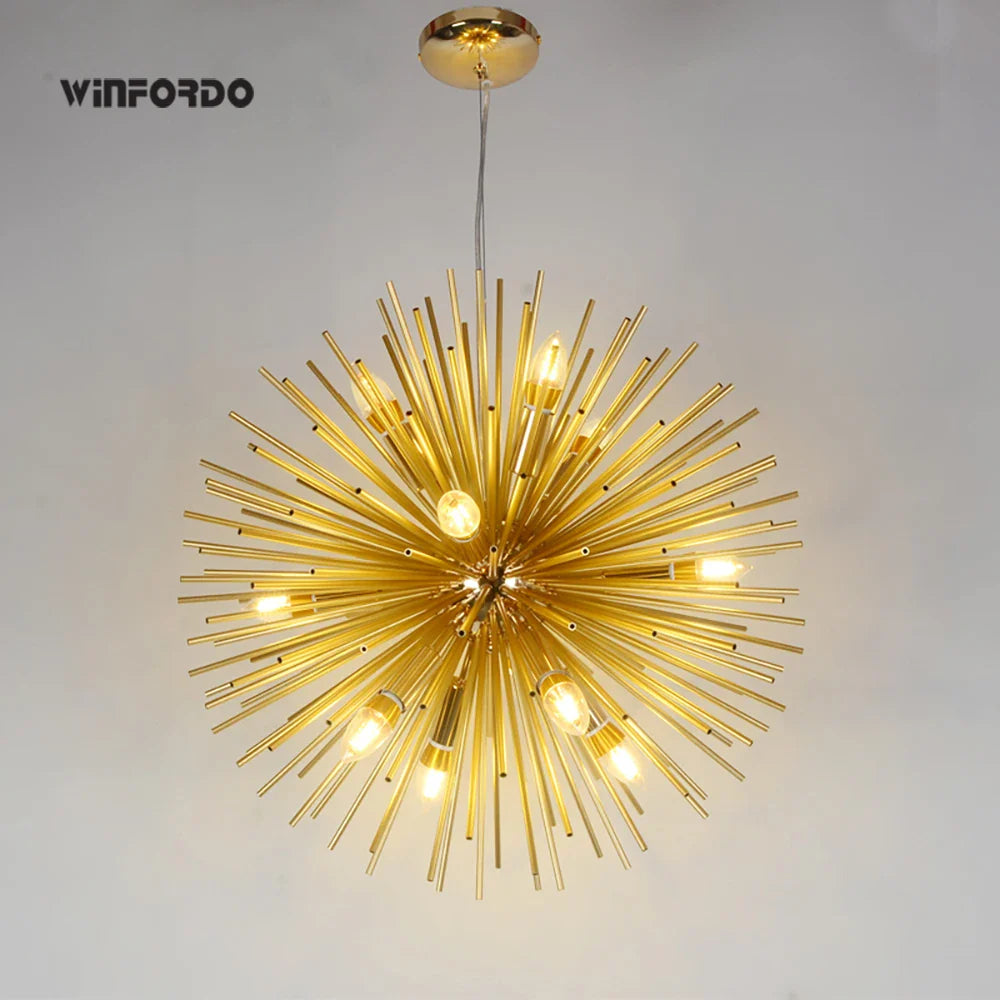 Winfordo Nordic LED Aluminum Dandelion Sputnik Chandelier