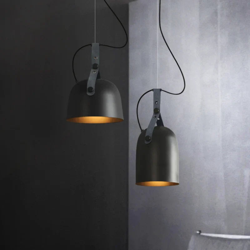 Raw metal vintage pendant light.