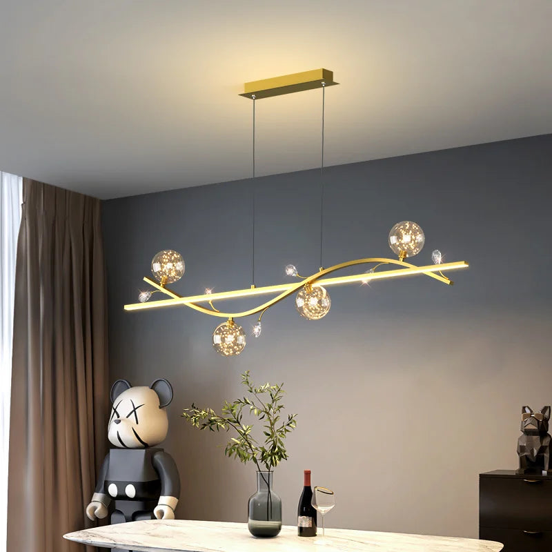 Modern crystalline pendant chandelier