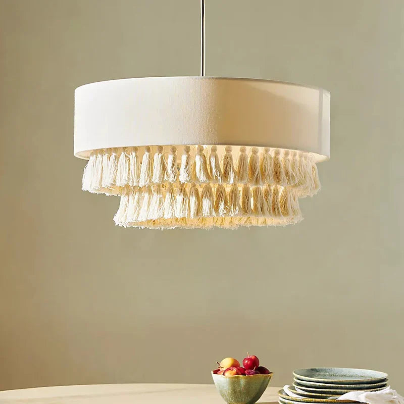 bohemian wabi-sabi style fabric chandelier Japanese fashion