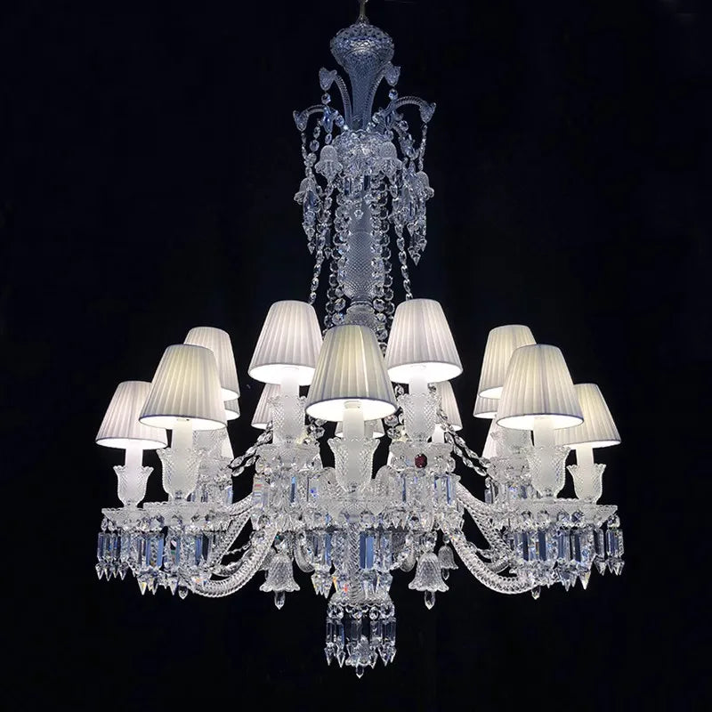 Clear crystal chandelier for elegant and refined lighting