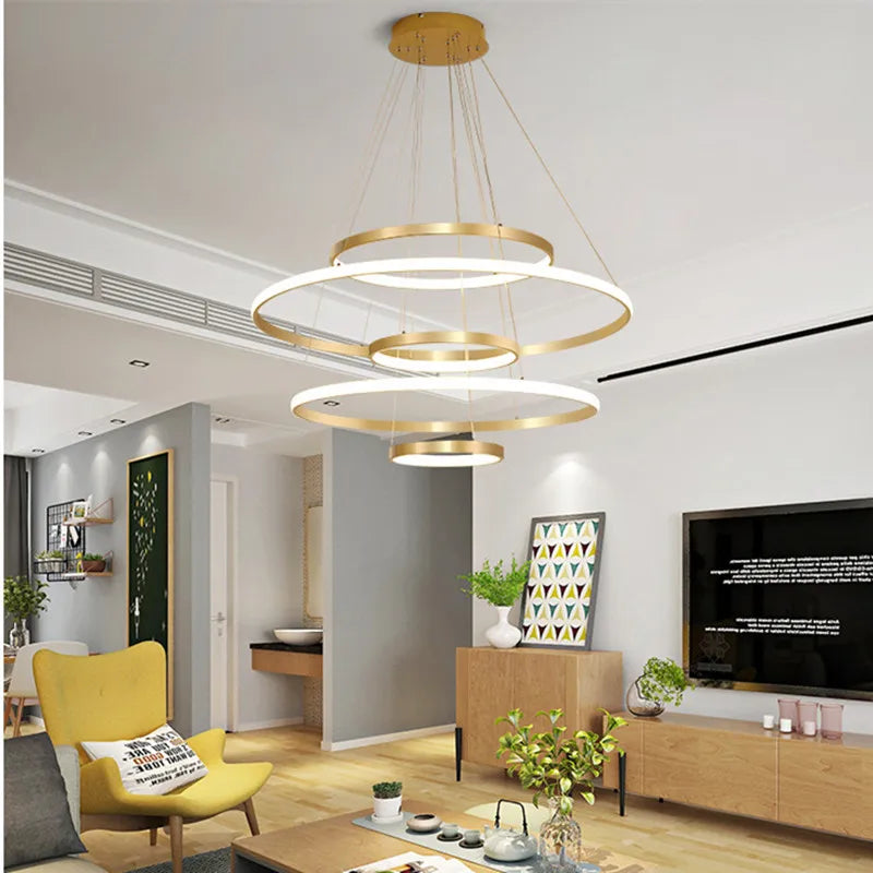 Modern Nordic-style chandelier with remote control and LED light