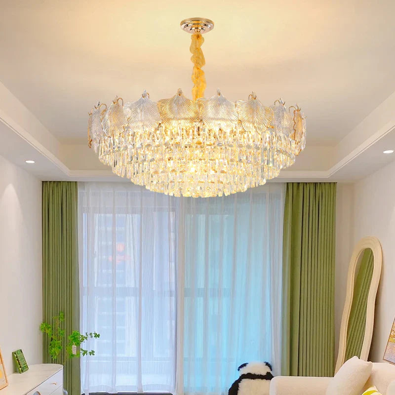 Modern design crystal glass chandelier for elegant interiors