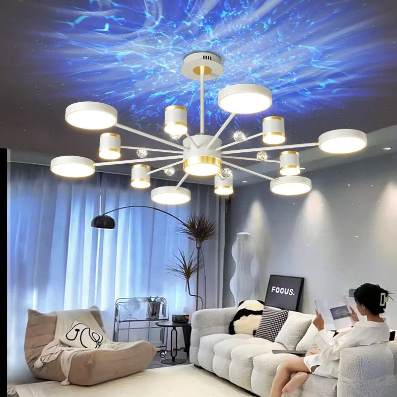 luxurious crystal LED Northern Lights pendant chandelier