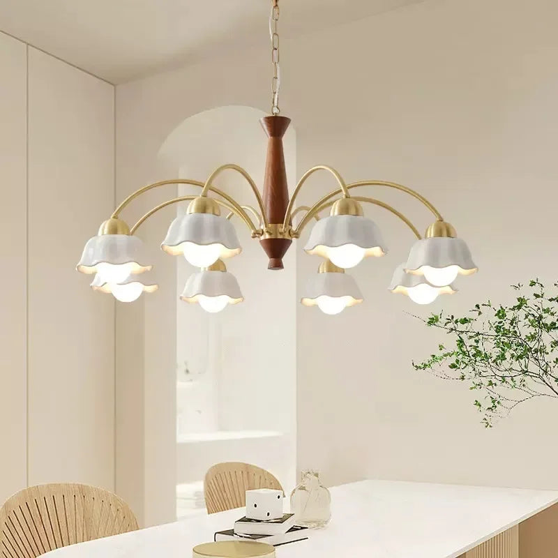 Modern floral ceramic chandelier for contemporary interiors