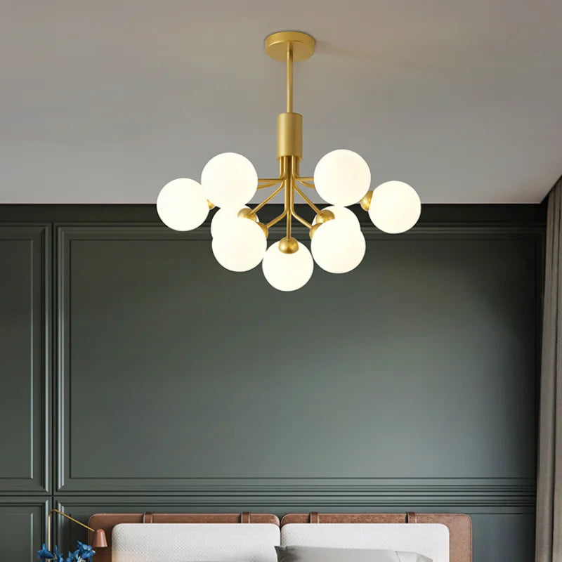 Nordic glass chandelier for modern restaurant and living room decor