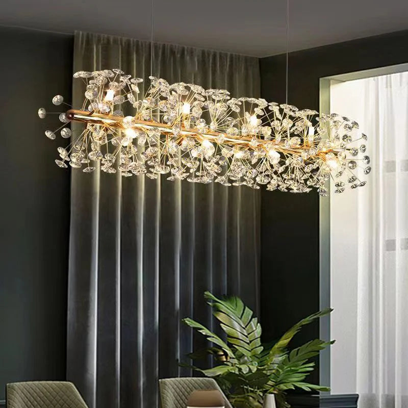 Suspended LED crystal chandelier
