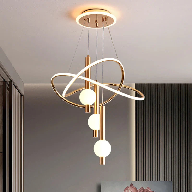 Modern light chandelier with LED lighting for interiors