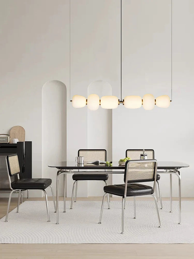 minimalist artistic glass LED chandelier for creative interiors