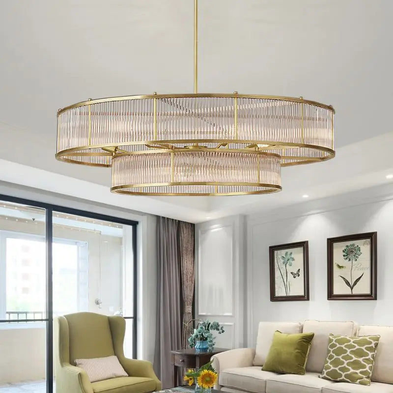 Modern gold crystal chandeliers for interior lighting