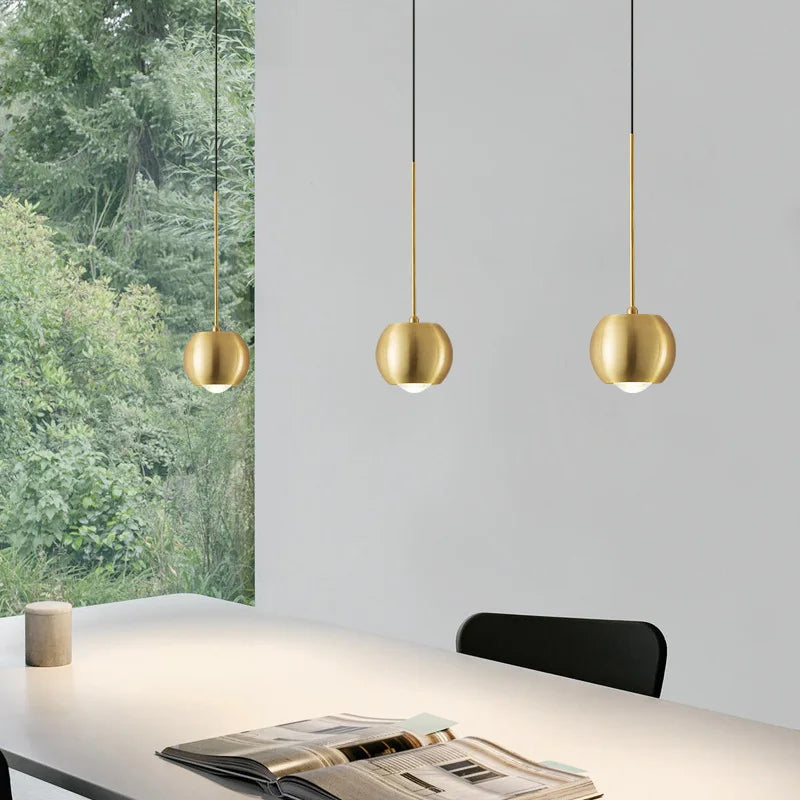 simple copper chandelier suspended spotlight light atmosphere