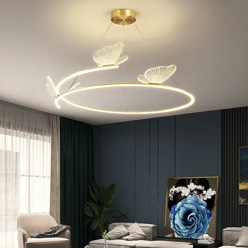 Minimalist modern LED butterfly chandelier for home decoration