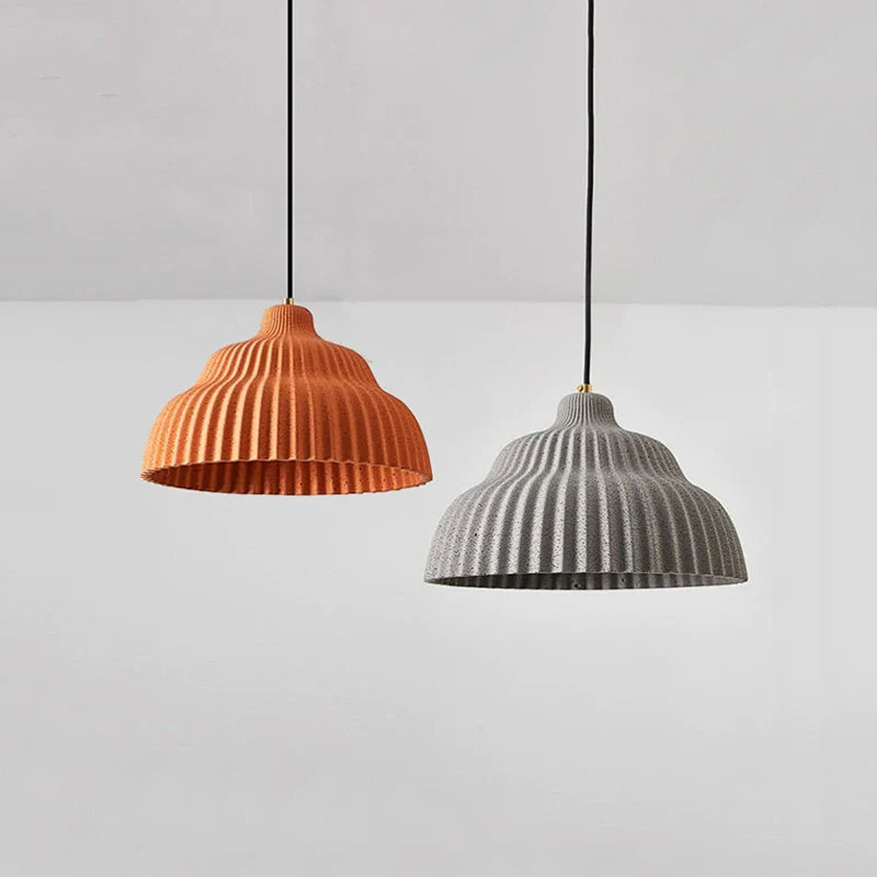 Wabi-sabi cement-look cake-shaped LED chandelier