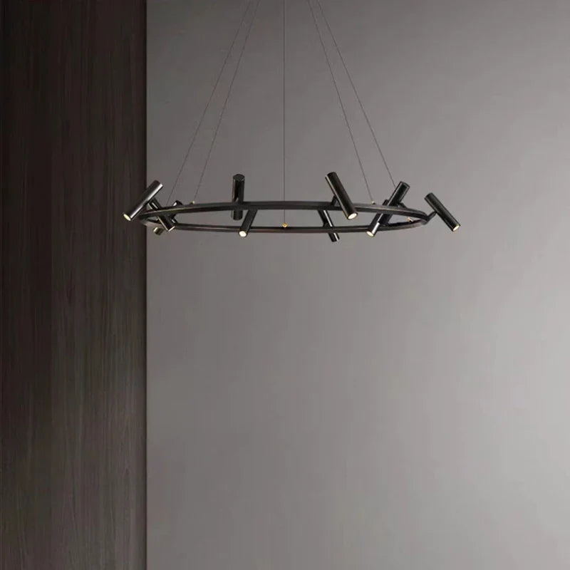 Elegant contemporary rotating LED chandelier