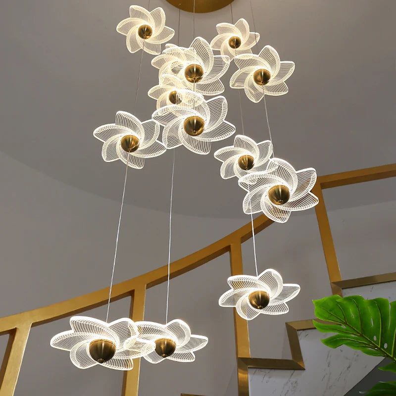 Modern decorative chandelier for luxury duplex hotel lobby