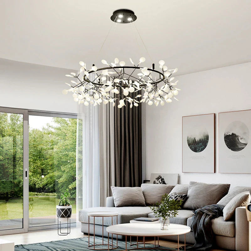 Creative stainless steel and acrylic chandelier for interior decoration