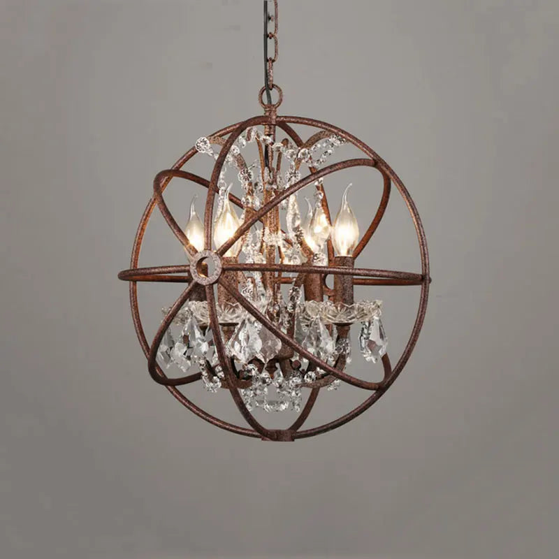 Retro American Loft Style Crystal Chandelier for Bar Restaurant