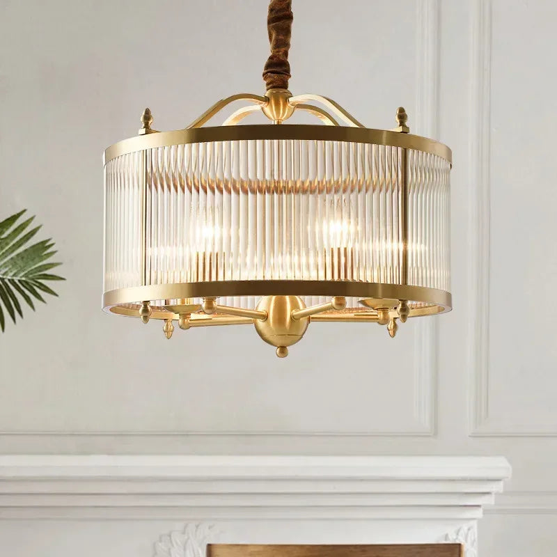 Modern luxury gold copper chandelier with LED lighting