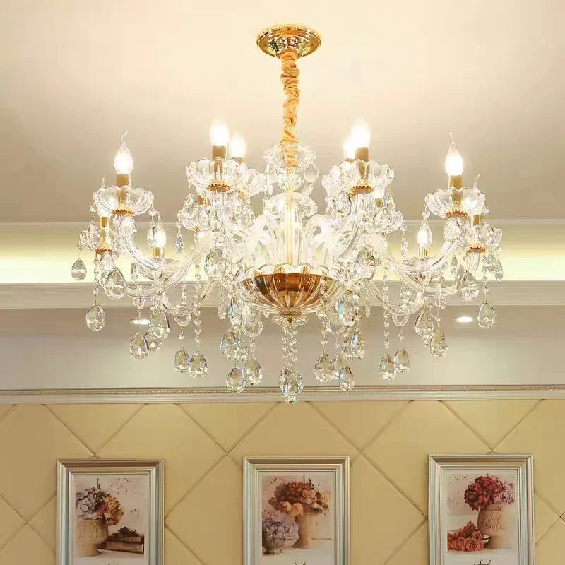 European clear crystal chandelier for luxurious lighting