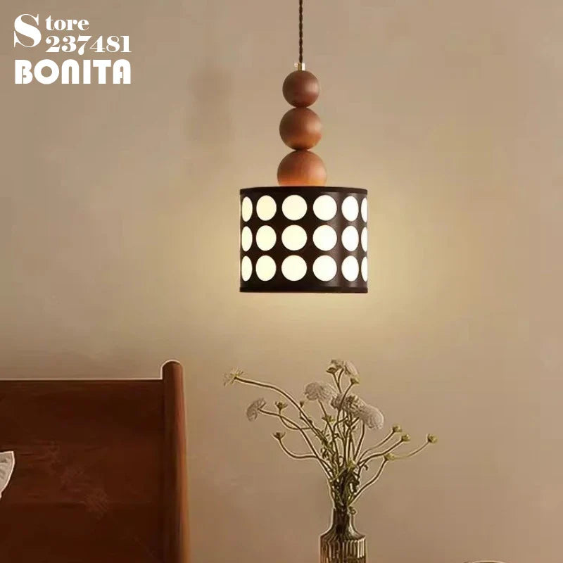 walnut retro polka dot chandelier for home decor