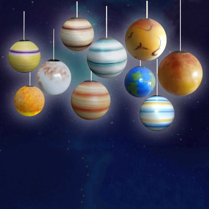 Creative LED Chandelier Solar System Planet Indoor Atmosphere