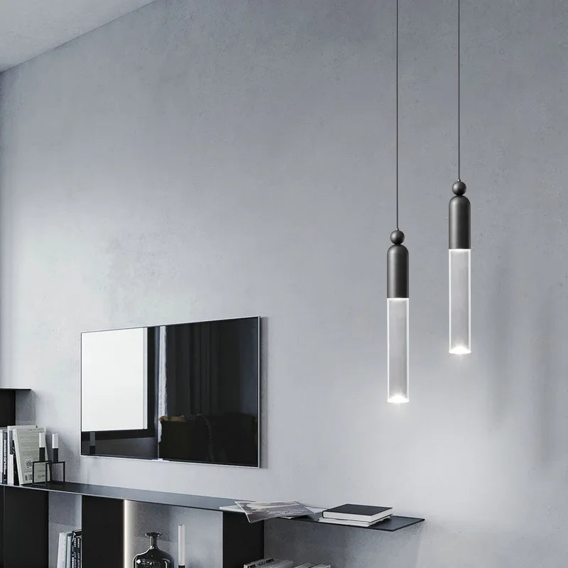 Modern Sleek Cylindrical LED Chandelier