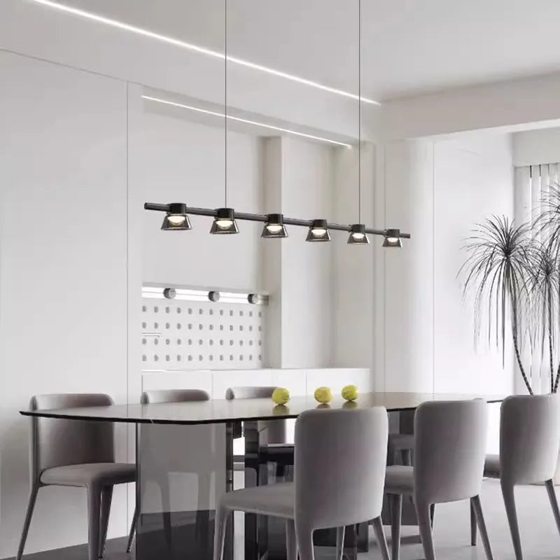 Minimalist Italian glass chandelier for modern interiors