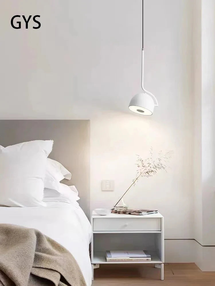 Modern minimalist single-head rotating LED chandelier