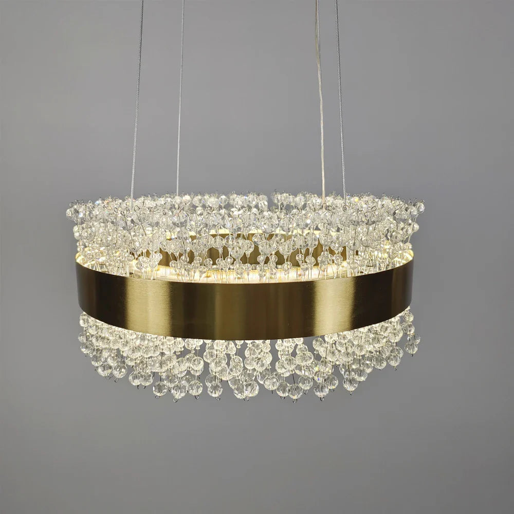 Modern Crystal LED Chandelier, Adjustable Height Home Decoration