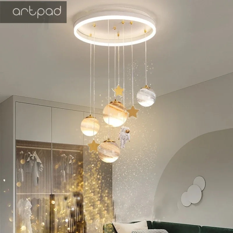 Artpad Moon Chandelier for Kids Room Decorative