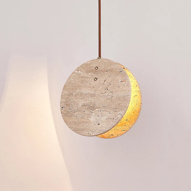 Scandinavian Wabi Sabi Yellow Stone LED Pendant Light Nordic Cream Style Home Decor Living Room Bedroom Bedside Chandelier