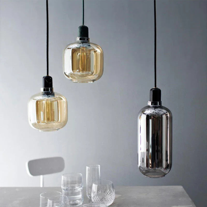 Danish luminous glass chandelier