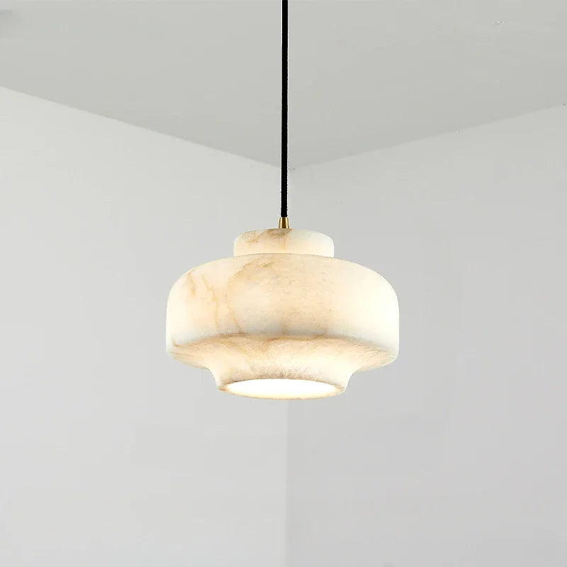 Modern design natural marble chandelier with creative LED lighting