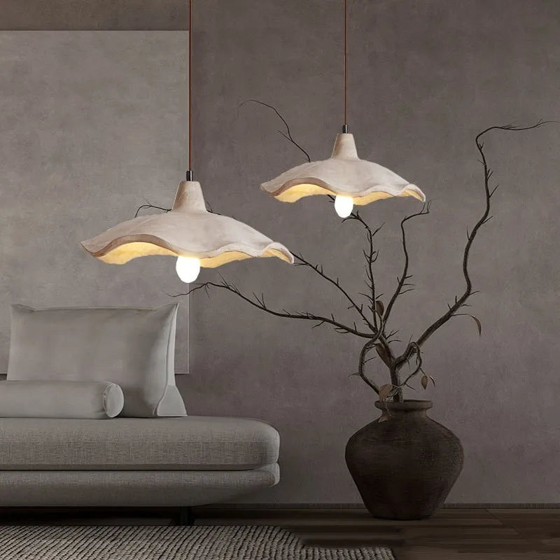 Wabi-sabi cement chandelier for indoor and outdoor decoration