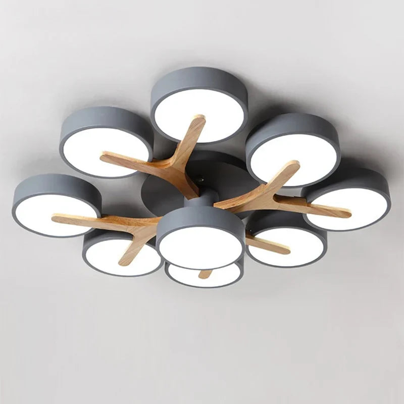 Nordic elegant wooden modern style chandelier