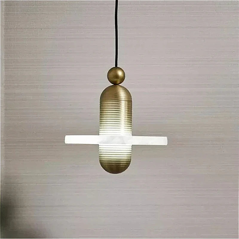 marble and metal chandelier for elegant Nordic decor