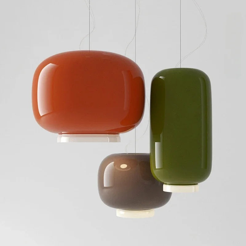 Italian designer glass chandelier for bar and restaurant
