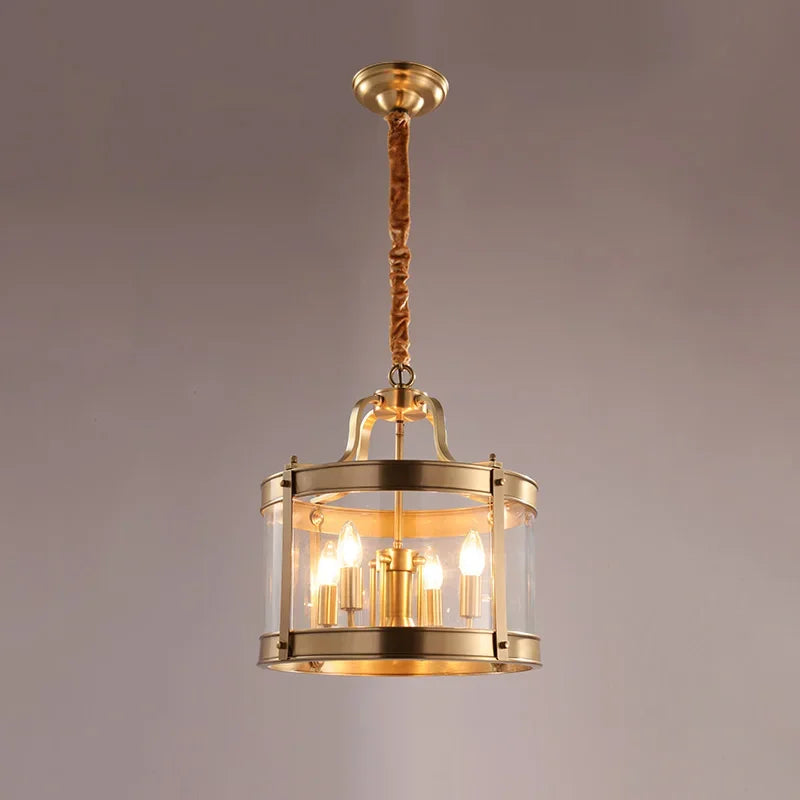 Modern European-style gilded copper chandelier for luxurious interiors