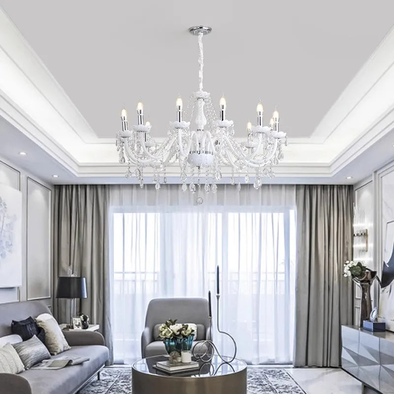 Modern curved tube glass Nordic style crystal chandelier