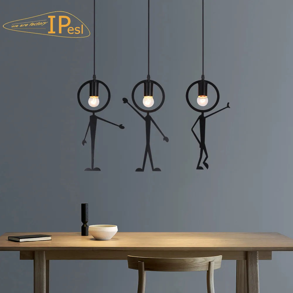 vintage LED chandelier in the shape of a little man