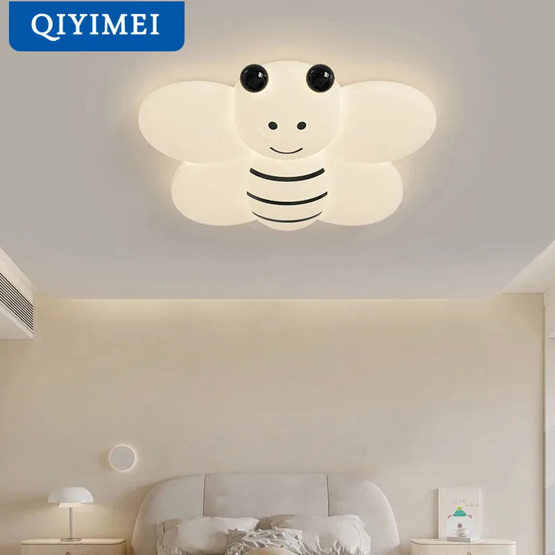Soft Nordic chandelier bedroom lighting.