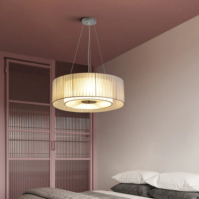 Japanese fabric chandelier modern art romantic lighting restaurant