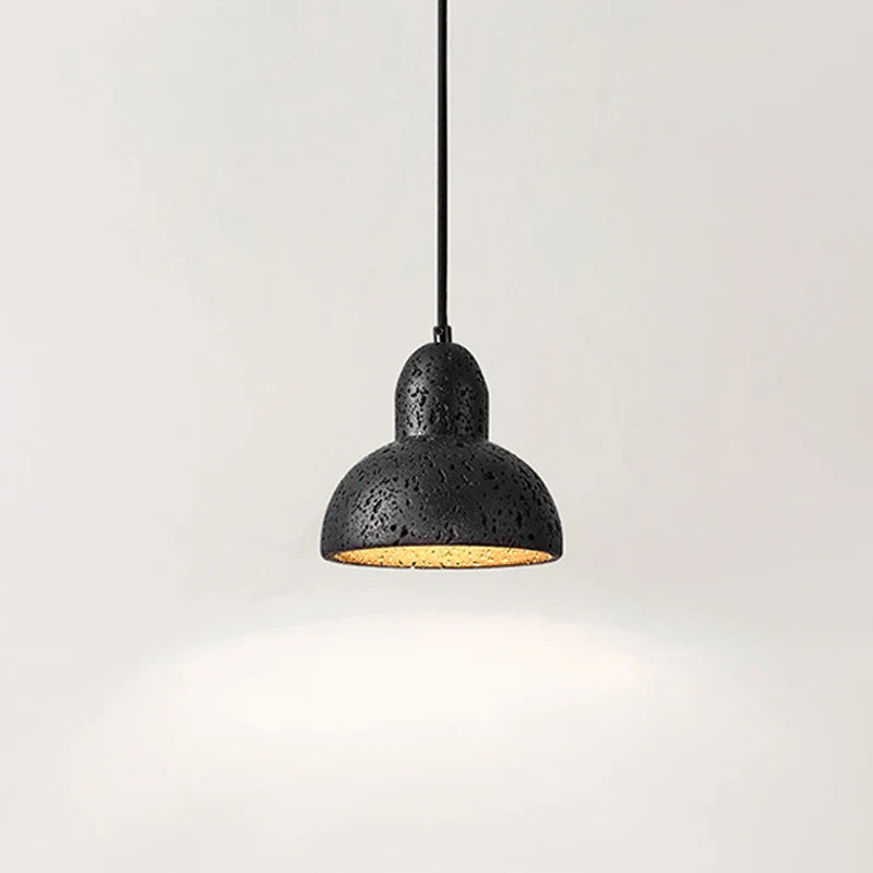 Sabi Wabi Creative Personality Black Restaurant Cafe KTV Atmosphere Chandelier Home Bedroom Decoration LED Stone Pendant Lamp