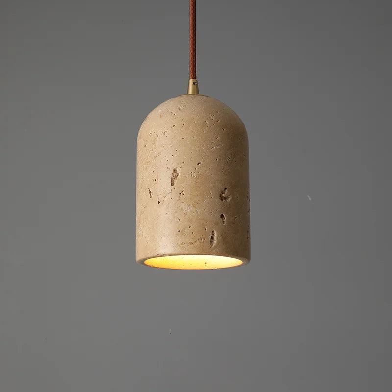 Vintage LED pendant light with natural stone