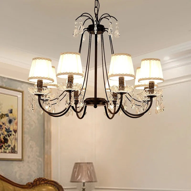 Creative American style retro iron and crystal chandelier