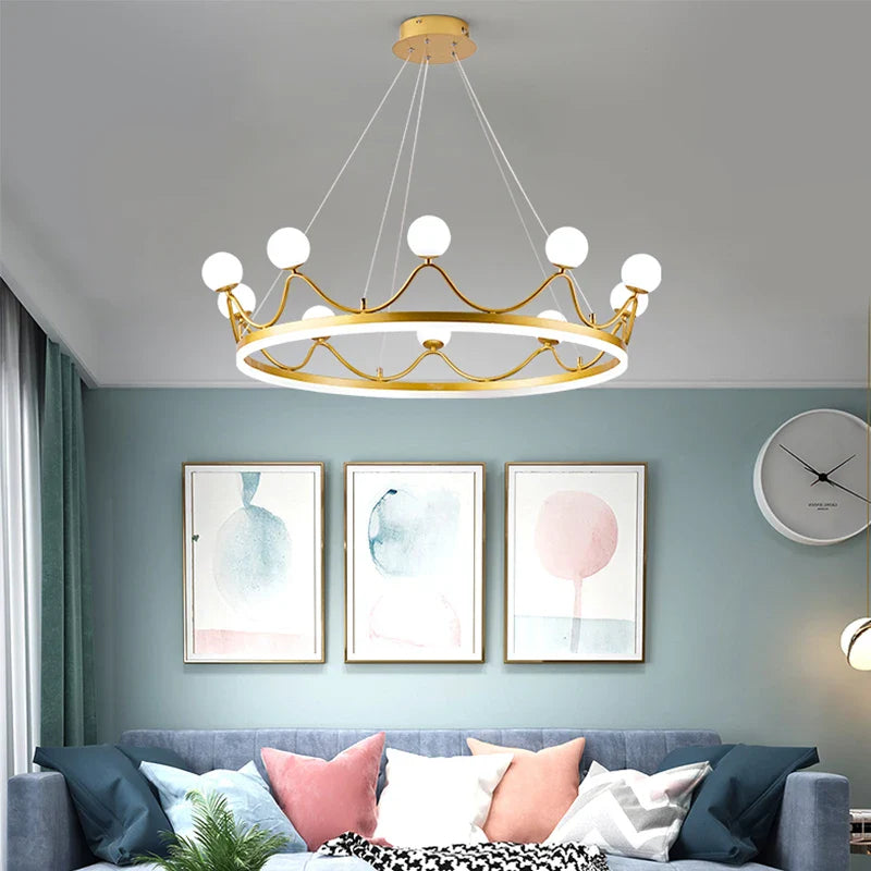 Modern Crown-Style Decorative LED Chandelier
