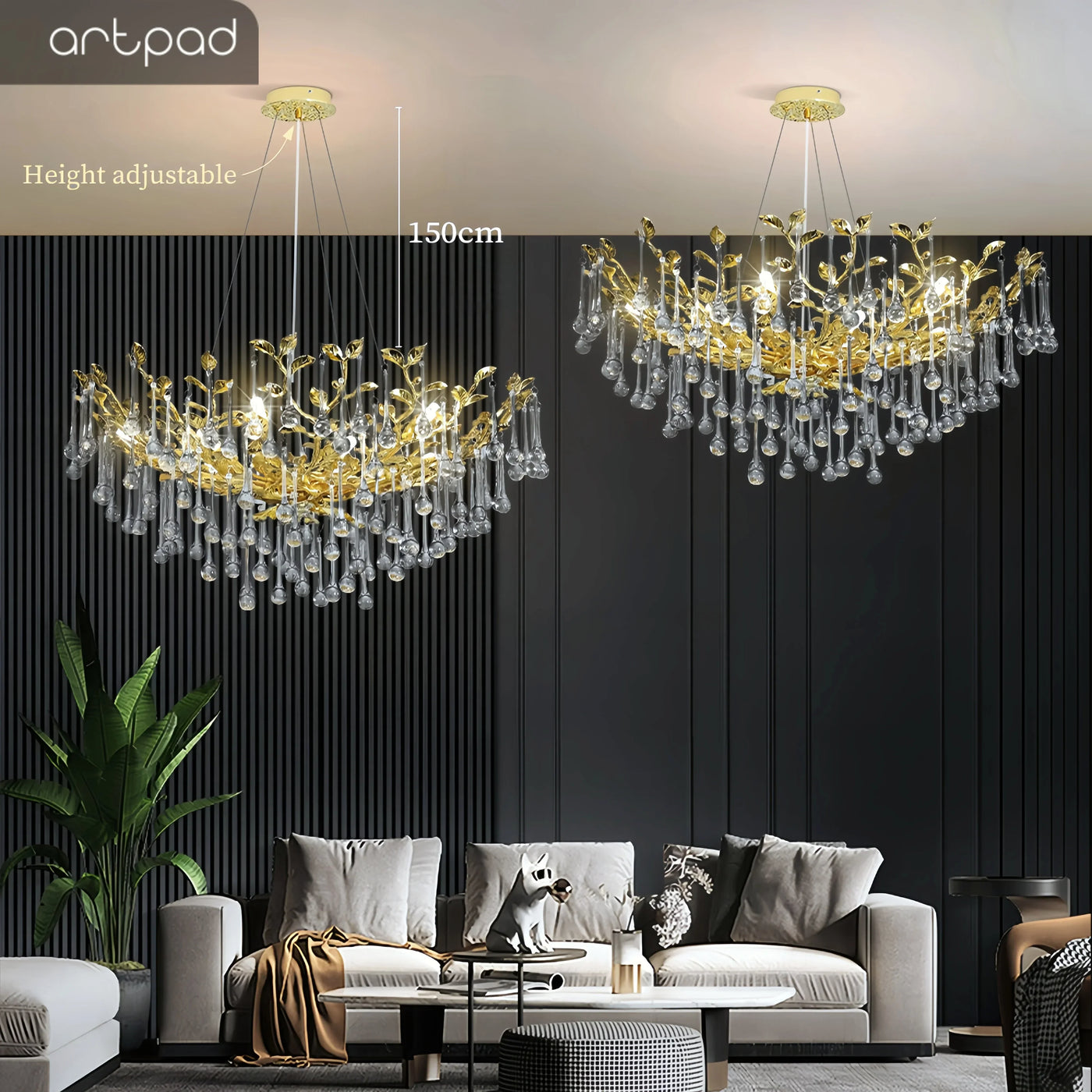 Artpad Vintage Crystal Chandelier Elegant Design for Modern Interior