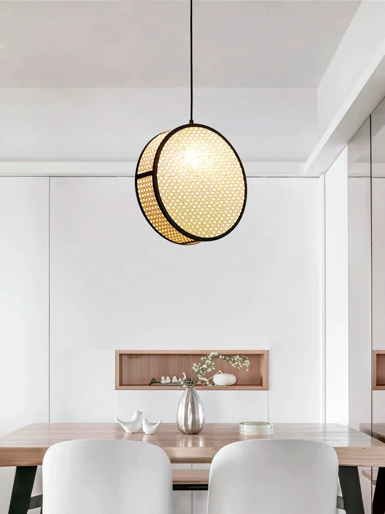 Creative woven rattan chandelier for a warm ambiance