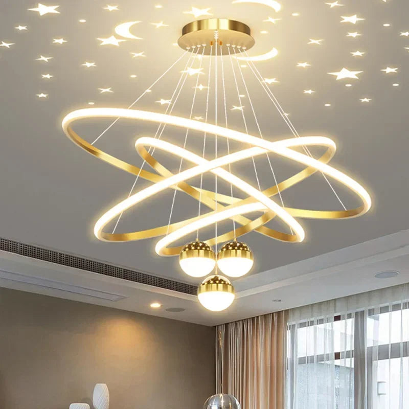 Modern LED starry sky chandelier for interior decoration