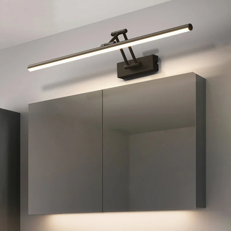 Edge Simple Adjustable Linear Wall Sconce, Metal/Acrylic, Black/White, Bedroom